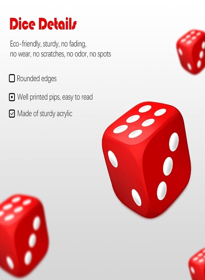 LUCKYMORDEN مجموعة نرد لاكي موردن ذات 6 أوجه، 10 ألوان، نرد ألعاب أكريليك 16 مم لألعاب DND، MTG، RPG، Tenzi، Yahtze، Bunco، ألعاب الطاولة، تعليم الرياضيات (30 قطعة، 6 ألوان) - Image 4